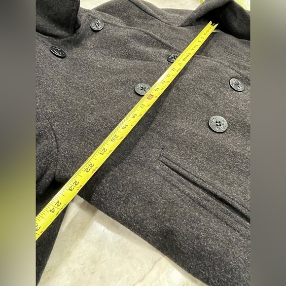 Talbots‎ | 100% Wool Classic Pea Coat | Charcoal Grey | Petite 14 - Picture 7 of 11